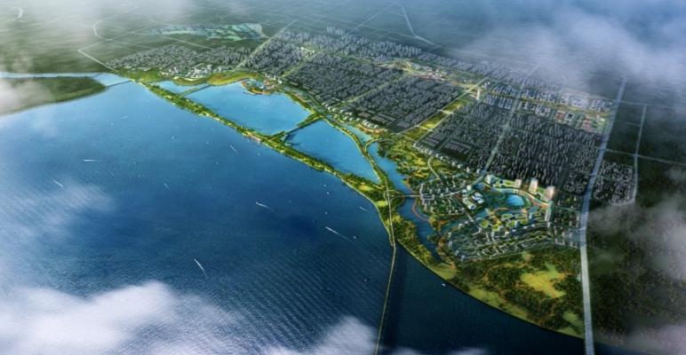 1沿岗河滨水景观带城市设计鸟瞰.jpg 1沿岗河滨水景观带城市设计鸟瞰.jpg